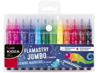 FLAMASTRY JUMBO 12 KOLORÓW KIDEA