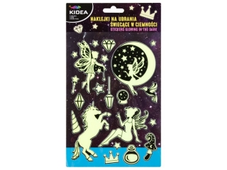 NAKLEJKI NA UBRANIA ŚWIECĄCE W CIEMNOŚCI MAGICZNY ŚWIAT KIDEA