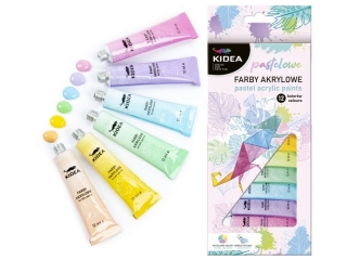 FARBY AKRYLOWE PASTELOWE 12 X 12 ML KIDEA