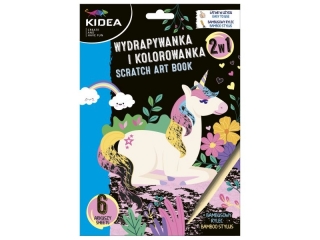 WYDRAPYWANKA I KOLOROWANKA 2W1 (JEDNOROŻCE) KIDEA