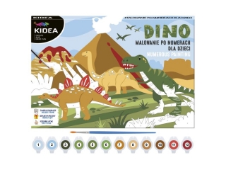 OBRAZ MALOWANIE PO NUMERACH DINOZAURY KIDEA