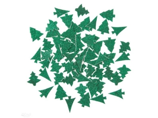 BROKATOWE NAKLEJKI Z PIANKI, CHOINKI, 65 SZT.