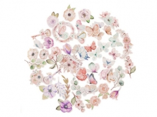 KSZTATY PAPIEROWE, BOHO FLOWERS x BUTTERFLIES, 50 SZT. [opakowanie=6szt]