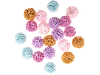 POMPONY TIULOWE 2 CM, 20 SZT., PASTELOWE [opakowanie=3szt]