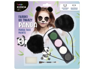 FARBKI DO TWARZY ZESTAW Z OPASKĄ PANDA KIDEA