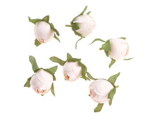 GWKI KWIATOWE - RӯA, 3 CM, 6 SZT., ECRU [opakowanie=3szt]