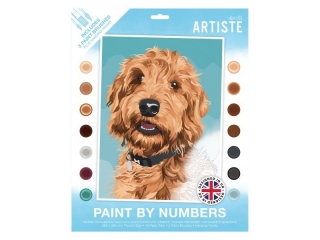 DUŻY ZESTAW DO MALOWANIA PO NUMERACH - ARTISTE - PLAYFUL LABRADOODLE