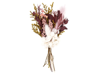 MINI BUKIET SUSZONYCH KWIATÓW, OK 20 CM "BURGUNDY QUEEN"