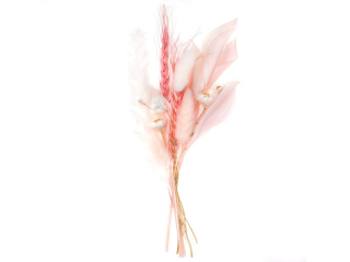 MINI BUKIET SUSZONYCH KWIATÓW, OK. 20 CM, "MISTY PINK"