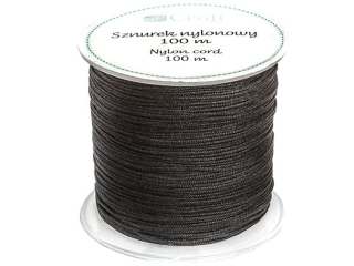SZNUREK NYLONOWY, 0, 8 MM, 100M, CZARNY