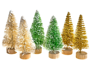 CHOINKI DEKORACYJNE 6, 5CM, 6 SZT. MIX [opakowanie=6szt]