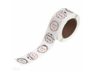 NAKLEJKI NA ROLCE 2, 5 CM - CHRISTMAS ROSE GOLD 500 SZT. [opakowanie=6szt]