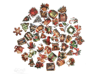 NAKLEJKI WINYLOWE - WITECZNE 4-6 CM, 50 SZT. - VINTAGE [opakowanie=6szt]