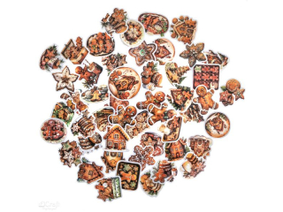 NAKLEJKI WINYLOWE - WITECZNE 4-6 CM, 50 SZT. - GINGERBREAD [opakowanie=6szt]
