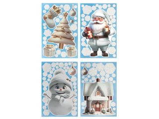 ELEKTROSTATYCZNE NAKLEJKI NA SZYB 113 SZT. - WHITE CHRISTMAS [opakowanie=6szt]