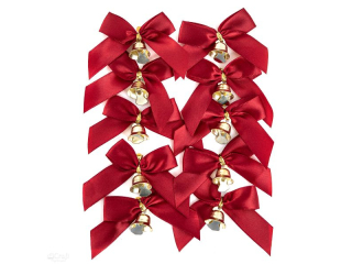 KOKARDKI Z DZWONECZKAMI 10 SZT. - CZERWONE [opakowanie=6szt]