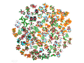 NAKLEJKI Z PIANKI ZIMOWE ZWIERZTKA 120 SZT. [opakowanie=6szt]