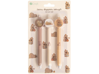 ZESTAW DUGOPISW ELOWYCH ZMAZYWALNYCH - KAPIBARA, 3 SZT - NIEBIESKIE [opakowanie=6szt]