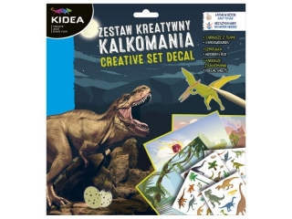 ZESTAW KREATYWNY - KALKOMANIA A KIDEA (DINOZAURY)