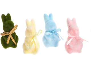 KR�LIKI FLOKOWANE 10, 5 CM, 4 SZT. PASTELOWE [opakowanie=3szt]