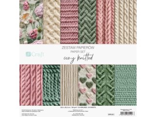 ZESTAW PAPIER�W 30, 5 X 30, 5, 24 KARTKI - COZY KNITTED [opakowanie=5szt]