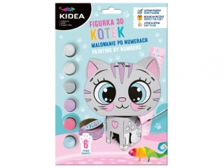 FIGURKA 3D MALOWANIE PO NUMERACH KOTEK KIDEA