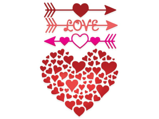 ZESTAW WYKROJNIK�W - A�UROWE SERCE I STRZA�Y 4 SZT. [opakowanie=6szt]