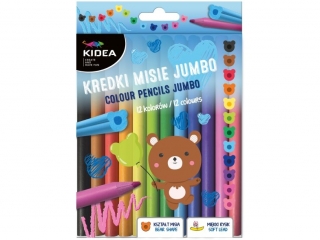 KREDKI MISIE JUMBO 12 KOLORÓW KIDEA