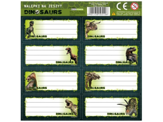 NALEPKI NA ZESZYTY DINOZAUR 19 [opakowanie=25szt]
