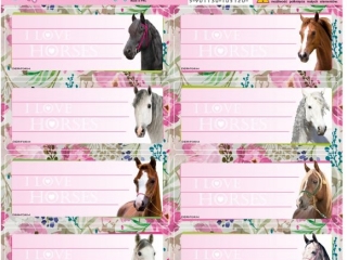 NALEPKI NA ZESZYTY KONIE 25