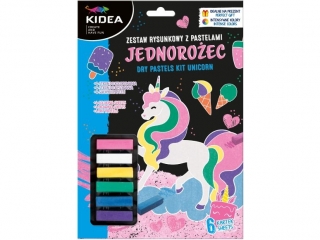 ZESTAW RYSUNKOWY Z PASTELAMI - JEDNOROŻEC KIDEA