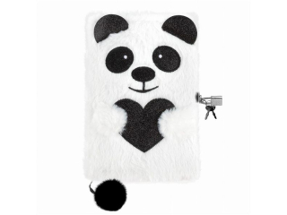 PAMIĘTNIK PLUSZOWY Z KŁÓDKĄ PANDA