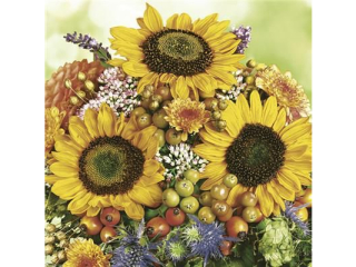 Serwetki POL-MAK Maki Lunch 33cm 20szt. Autumn Bouquet with Sunflowers SL_OG_060401 [opakowanie=12szt]