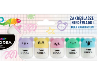 ZAKREŚLACZE NIEDŹWIADKI 5 KOLORÓW KIDEA