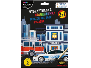 WYDRAPYWANKA Z KOLOROWANK 2W1 (POJAZDY) KIDEA