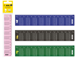 Linijka plast z tab mno� 15 cm BEBE Kids