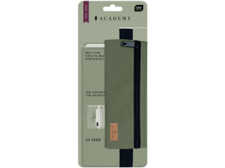 Etui na d�ugopi. z suwakiem i uchwytem na zeszyt A5 ZIELONY Academy