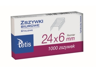 ZSZYWKI BIUROWE 24/6 1000 SZT. [opakowanie=10szt]