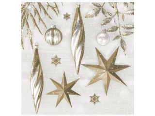 Serwetki POL-MAK GWIAZDKA Maki Lunch 33cm 20szt. Gold Christmas Decorations SL_GW_027501  [opakowanie=12szt]