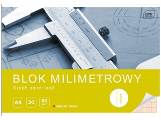 Blok milimetrowy A4 20 80g [opakowanie=10szt]