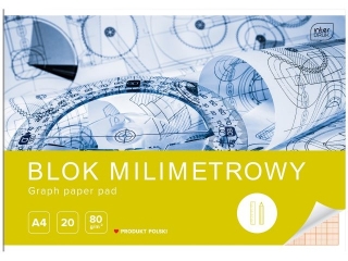 Blok milimetrowy A4 20 80g [opakowanie=10szt]