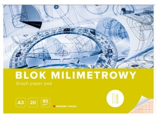 Blok milimetrowy A3 20 80g [opakowanie=10szt]