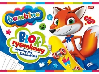 Blok rysunkowy A4 20 kartek okadka kredowana 80 g/m2 ZWIERZAKI UCZNIAKI [opakowanie=10szt]