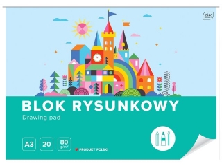 Blok rysunkowy A3 20 80g [opakowanie=10szt]