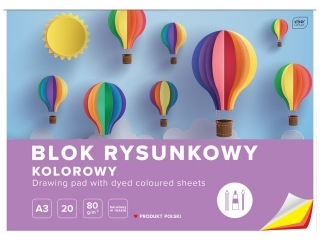 Blok rys.kol.A3 20 80g barw. w masie [opakowanie=10szt]