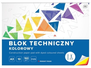 Blok tech.kol.A3 10 160g barw.w masie [opakowanie=10szt]