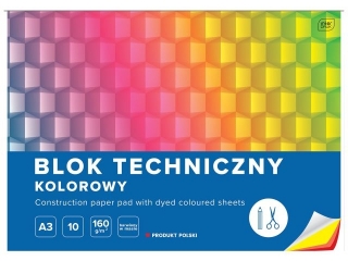 Blok tech.kol.A3 10 160g barw.w masie [opakowanie=10szt]