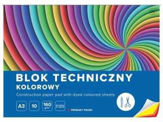 Blok tech.kol.A3 10 160g barw.w masie [opakowanie=10szt]