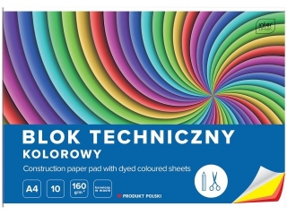 Blok tech.kol.A4 10 160g barw.w masie [opakowanie=10szt]