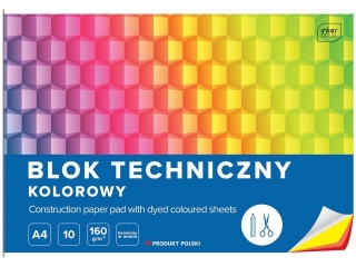 Blok tech.kol.A4 10 160g barw.w masie [opakowanie=10szt]